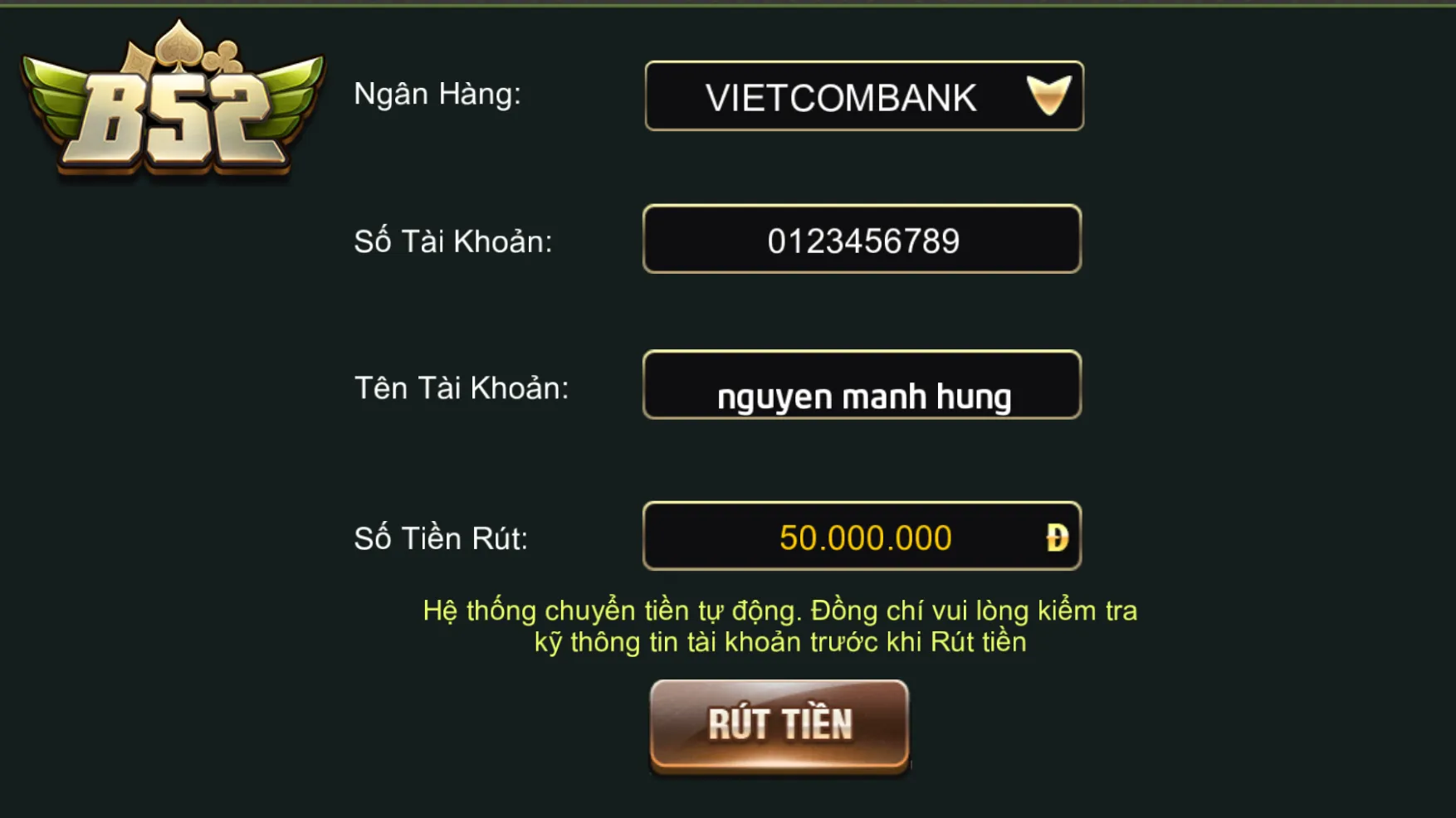 Thành viên cần lưu ý khi giao dịch rút tiền Thành viên cần lưu ý khi giao dịch rút tiền