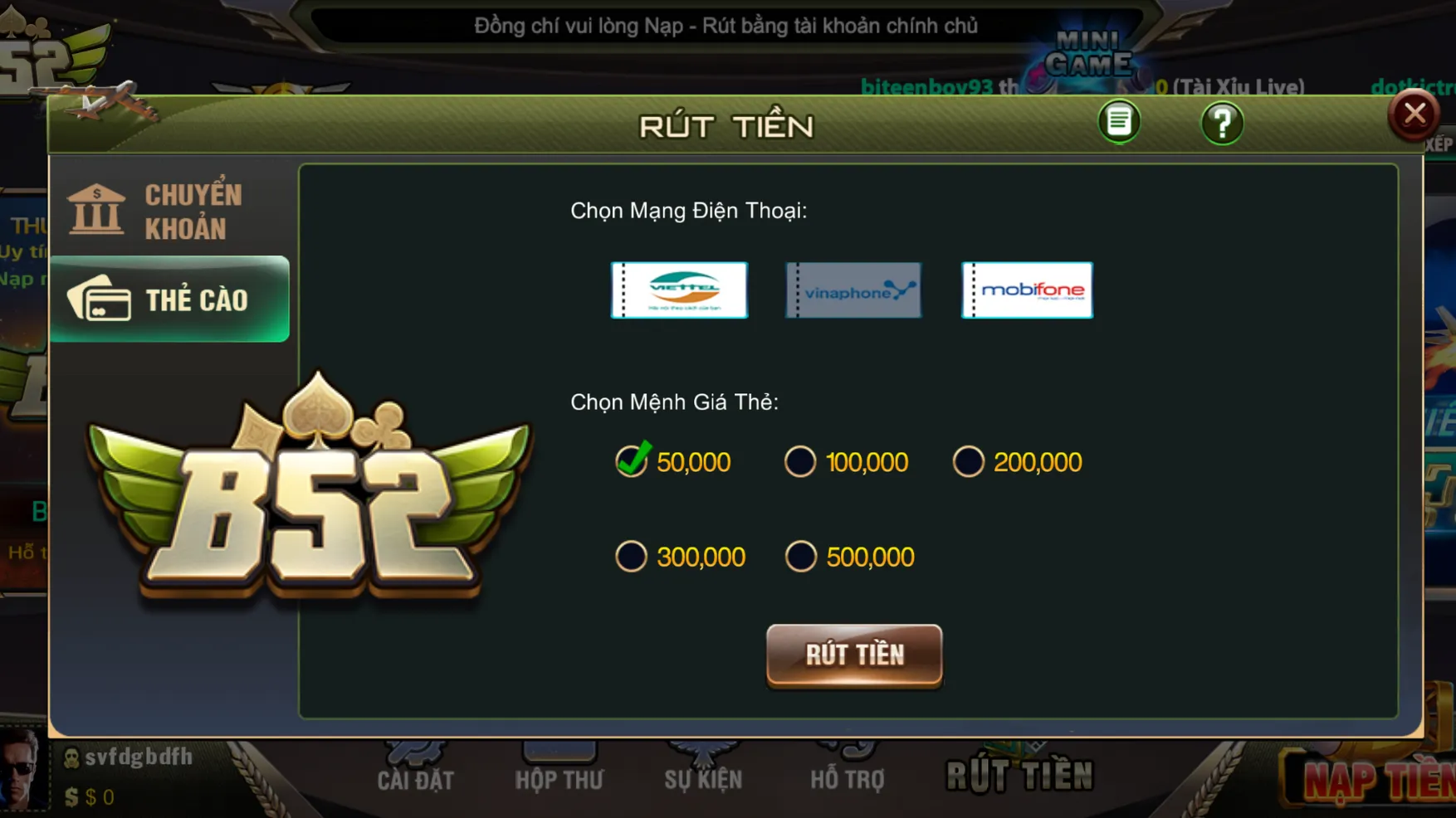 Quy trình rút tiền B52 Club thẻ cào cũng vô cùng thuận tiện Quy trình rút tiền B52 Club thẻ cào cũng vô cùng thuận tiện